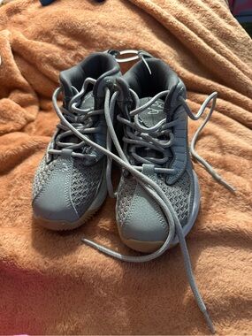 Kids Grey Athletic Sneakers - Comfortable Lace-Up Shoes